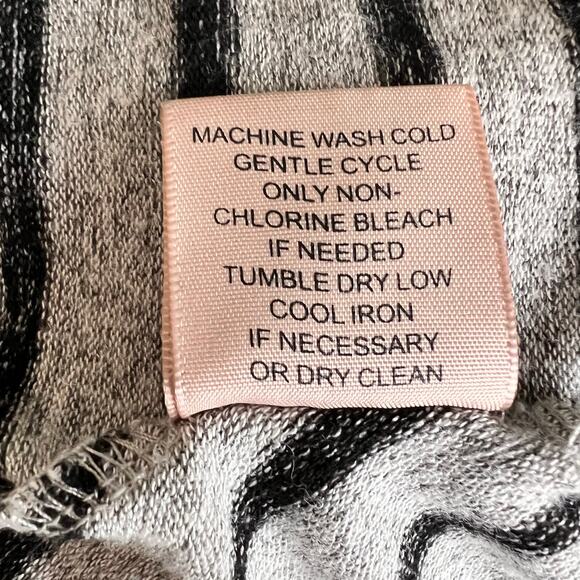 Philosophy Sweater Dress Women Small Relaxed Fit Stretchy Black Gray Stripe Cozy - Picture 9 of 10